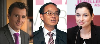 (左起)Gubelin集團(tuán)總裁Raphael Gubelin、周大福珠寶集團(tuán)有限公司董事總經(jīng)理黃紹基、力拓鉆石部市場及銷售大中華代表處經(jīng)理馬麗詩